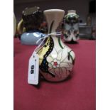 Moorcroft Pottery "Butterfly" Vase, designed by Emma Bossons, shape 2/4, 10.5cms high.