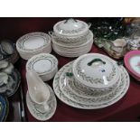 Royal Doulton 'Almond Willow' Pattern Dinner Service, (forty five pieces) dinner plates, tureens,