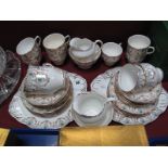 Salisbury China Royal Pendant Tea Service, cups, saucers, cream jugs, sugar bowls, etc:- One tray (