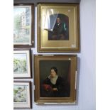 Pair of XIX Century Portraits Society Gentleman and Lady, approximately 27 x 39cms.