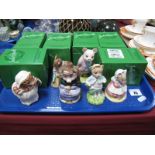 Beswick Ware by Royal Doulton Beatrix Potter Figures - 'Hunca Munca Sweeping', 'Piggling Bland', '