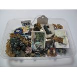 Moss Agate and Amethyst Necklaces, gents cufflinks, badges, etc.