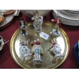 Three Sitzendorf Porcelain Musical Figures, and three others similar, 11cms high. (6) Some with