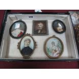 A Pair of Early XX Century Miniatures of Ladies, named Doway Rose, together with other