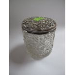 Cut Glass Tidy Jar, with a silver lid, London, 1904.