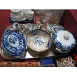 A Collection of XIX Century and Later Ladles, XIX Century blue and white tureen, Losol ware bowl,