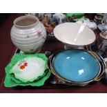 Carlton "Bleu Royale" and Beswick Salad Dishes, Kensington conical bowl and vase:- One Tray