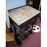 A Circa 1920's Child's Oak School Desk.