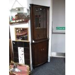 A "Strongbow Furniture" Corner Cupboard, with glazed top.