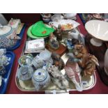 Goebel Pigeon, Italian squirrel, other figures, tea ware, etc:- One Tray