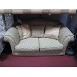 A Lincoln House Two Seater Settee, in crosshatch flowerhead upholstery.