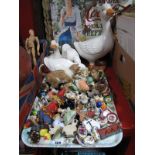Large Pottery Model Geese, resin and china model bears, bird life, miniature novelty teapots, W.H.