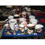 Melba, Hummel, Carlton, Burlington and other character jugs:- One Tray (11)