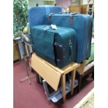 A Drop Leaf Kitchen Table, a Toshiba TV, tray, household steps and two travel cases.