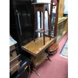 Mahogany Tray on Stand, with under shelf, on splayed feet, together with a mahogany jardiniere