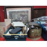 Microscope Slides, books, including Goldfinger 1959:- One Box, plated four piece tea service,