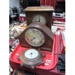 A Circa 1920's American Oak Cased Mantel Clock, by the Sessions Clock Company (internals altered), a