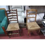 An early XX Century Ceiling hanging Drying Rack, together with an early XX Century elm chair, plus