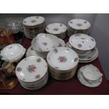 Floral Decorated Dinner Service, of approximately seventy pieces.