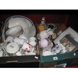 Midwinter "Sienna", Doulton "Princeton", Salisbury, and other tableware, prints, etc:- Two Boxes