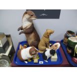A Border Fine Arts Model, Labrador and Jack Russell and a Sherratt and Simpson Guinea Pig with
