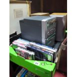 A Logic DVD Player, various DVD's and a Sharp mini CD player and speakers - untested sold for