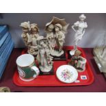 Three Capo di Monte G.Armani Figures, Hummel figure Little Book Keeper, Spode Aintree