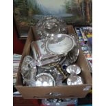 Walker & Hall Entree Dish, comport, embossed fruit bowl, trays, other plated wares :- One Box