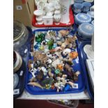 Wade Whimsies and other miniatures, novelty ware condiments, etc. :- One Tray