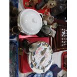 Mining, railway and other ceramic plates, character jugs, tureen.