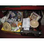 A Quantity of Ceramics, stationary, fans, etc :- Three Boxes