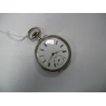 A Continental Cased Openface Pocketwatch, the white dial with black Roman numerals and seconds