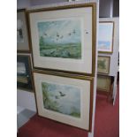 J.C. Harrison Two Limited Edition Colour Prints of 200 "Game Birds in Flight", by the Tyron Gallery,