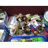 Enamelled and Tin Badges, dolls, elephants, etc:- One Tray