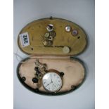 A Gold Plated Cased Open Face Pocket Watch, gents cufflinks etc.