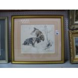 G. Vernon Stokes Limited Edition Etching 2 of 75 "Pair of Retriever Dogs", graphite signed, 21 x