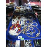 Diamante Necklaces, bangles, lady's wristwatch, etc:- One Tray