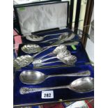 Plated Serving Spoons, in fitted cases, berry spoons, etc.