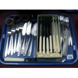 A Set of Six Walker & Hall Spring (Campden) Pattern Fish Knives and Forks, together with a boxed set