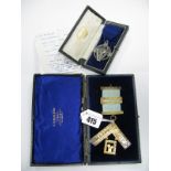 A Hallmarked Silver Gilt Masonic Jewel, "Callender 1052" "Presented to Bro Colin Johnson PM by the