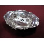 A Hallmarked Silver Bon Bon Dish, of shaped oval form end embossed with Art Nouveau style hearts and