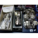 Cased and Loose Viners Kings Pattern Cutlery, sugar helmet, cruet and condiment sets:- One Tray