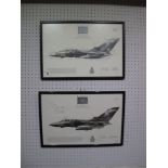 A 1990's Print of a Tornado of 617 Squadron, graphite message reads:- 'To Del best wishes Flt Lt