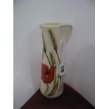 A Moorcroft Pottery Jug Vase, decorated with the Harvest Poppy design by Emma Bossons, shape JU7,