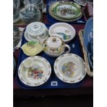 Mason's "Circusland" and Doulton "Bunnykins" Baby Plates, Copenhagen preserve pot 9744, Lingard