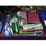 A Quantity of Cased and Loose Electroplated Table Cutlery, including berry spoons, tea strainer,