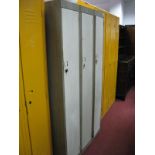 A Bank of Three Mid XX Century Storage Lockers.