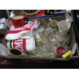 Wade "Crawford's Old Scotch Whisky" Water Jug, Haig Scotch Whisky water jug, Hemling Lite towels,