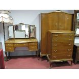 A XX Century Mahogany Three Piece Bedroom Suite, comprising two door mahogany wardrobe, dressing