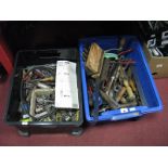 A Quantity of Mixed Tools, including screwdrivers, socket sets, chisels, tape measures, etc:- Two